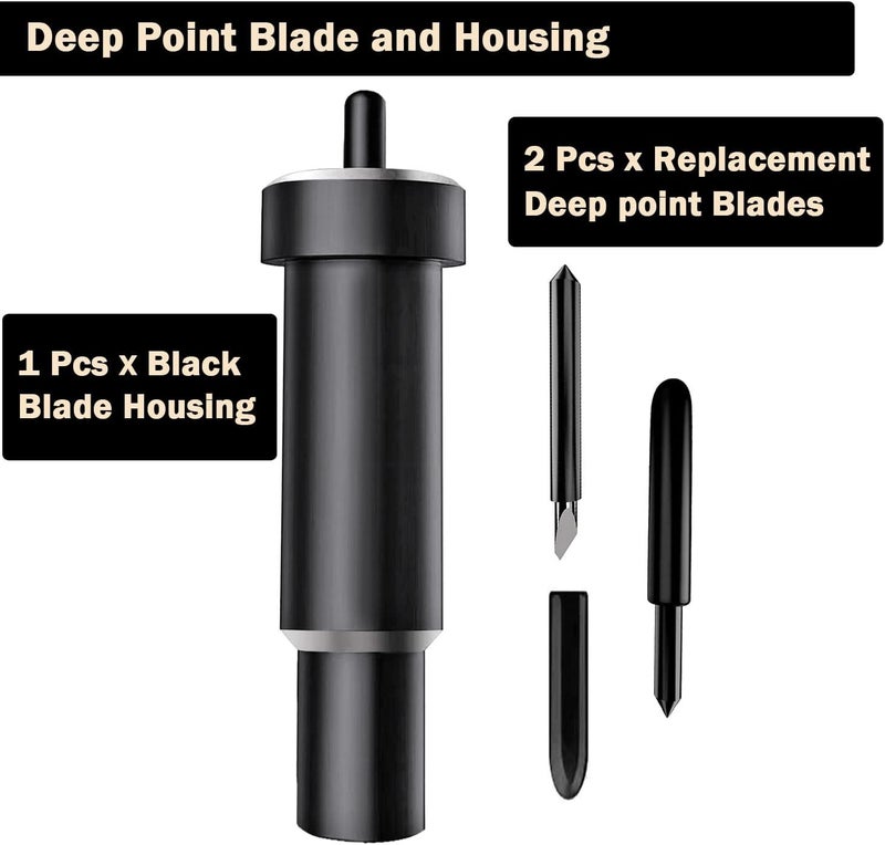 Niantime Deep Cut Blade and Housing Compatible with Cricut Maker, Replacement Deep point Blade Compatible with Air2/ Air3/ Maker/Maker 3 Cutting Machine (2 Deep Cut Blades & 1 Housing) - Image 2